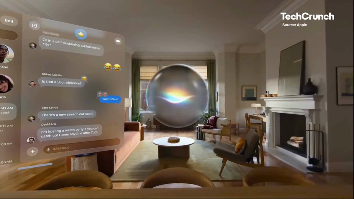 @TechCrunch: Vision Pro용 Siri, 말풍선 인터페이스 공개